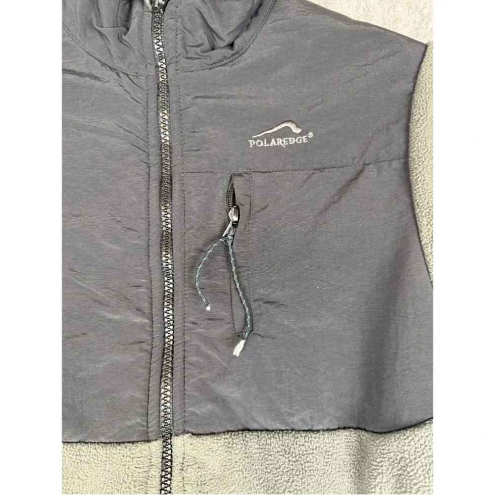 Polar Edge Fleece Jacket Boy's M(10/12) Black Gray Colorblock Long Sleeve Zip-Up